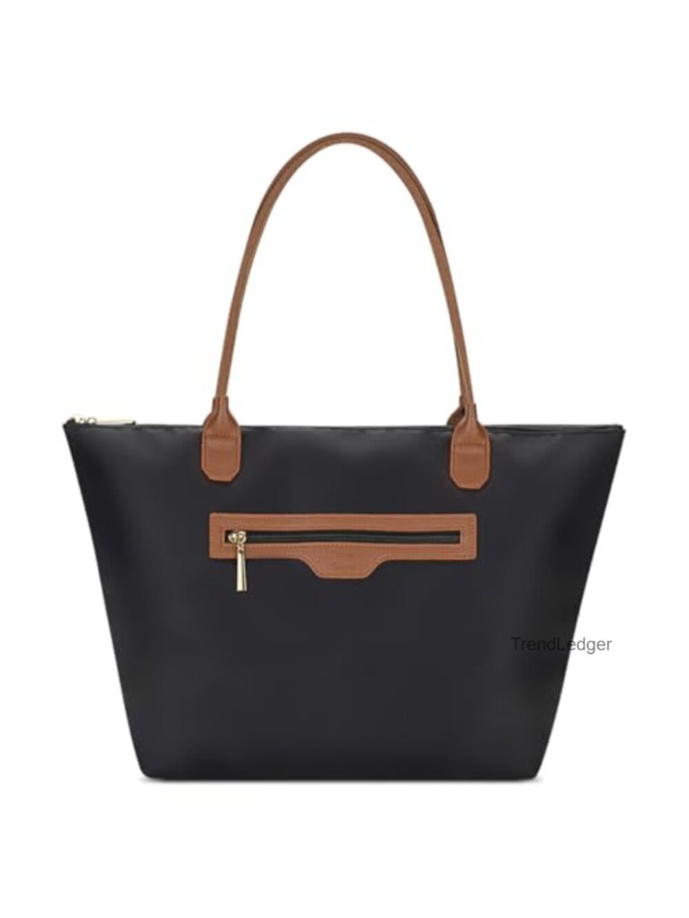 Nylon Tote Bag with Zipper Lightweight Travel Shoulder Purse Multi-Pocket